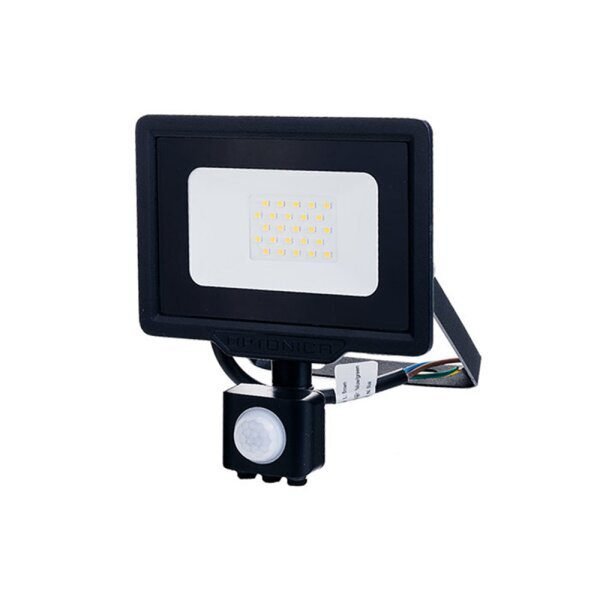 LED SMD РЕФЛЕКТОР ЦРН 20W 1600LM AC220-265V 120° IP65 4500K 70CM КАБЕЛ - СО СЕНЗОР