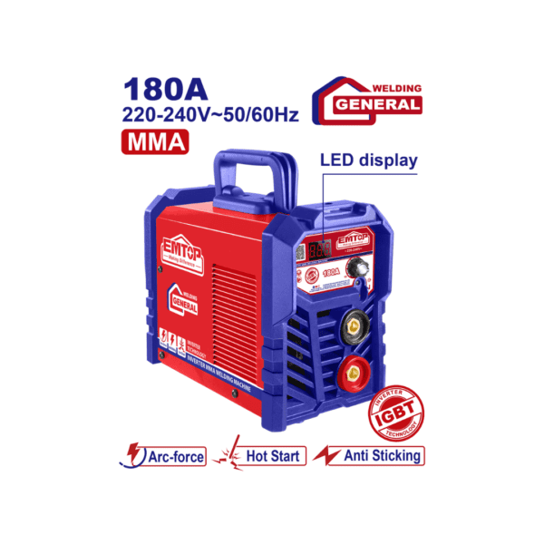 Апарат за заварување инвертер 180А EWDEM1851 Emtop