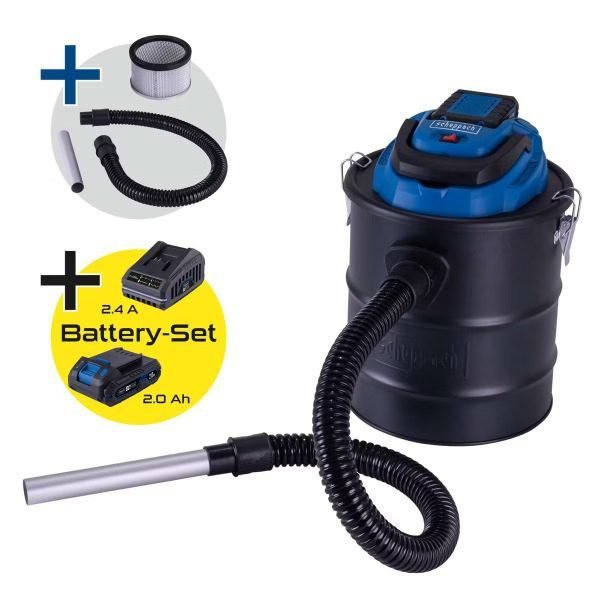 Батериска правосмукалка СЕТ за пепел Scheppach C-AVC15-X Set S | 20 V | 15 L | 10 l/s | 3.1 kg
